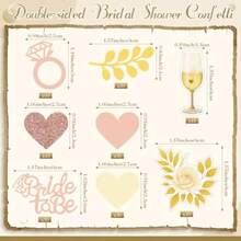 300 Pcs Bridal Shower Confetti Champagne Gold Bachelorette Table Ster Double-Sided Rose Diamond Ring Champagne Bride To Be Glitter Confetti For Engagement Bachelorette Wedding Party Decor - Cô dâu tương lai - Xem 3