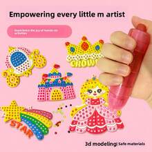 Children's Handmade Puzzle Toys, Pre-School Creative Interactive Toys, 3D Diamond Painting Craft Set, Princess Theme DIY Craft Set - Multicolor - View 3