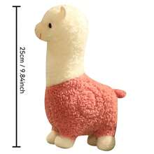 1pc Cute Alpaca Plush Doll, 8 Inch Realistic Stuffed Animal Doll, Gift For Kids, Home Decor, Sleeping Pillow, Desktop Ornament, Holiday Gift - 彩色 - 查看 6