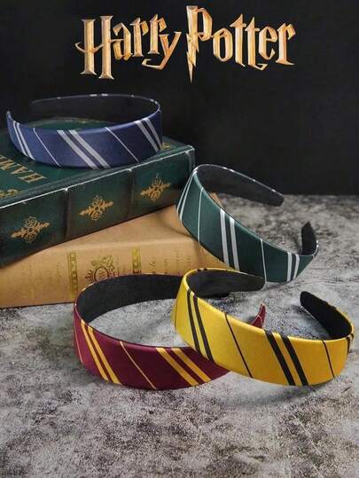 1pc Harry Potter Hogwarts Magic World Striped Headband, Suitable For Gryffindor/Ravenclaw/Slytherin House, Girl's Daily Accessory, Party Gift, Hair Hoop, Bathroom Supplies, Party Decoration, Party Headwear, Party Ornament, Party Favor