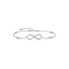 Womens 925 Sterling Silver Anklet Bracelet Endless Love Symbol Charm Adjustable Large Bracelet Gifts Women - A- Silver - View 1