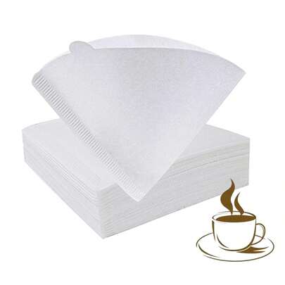 50/100 tờ giấy lọc cà phê hình nón, dễ sử dụng, thiết kế cải tiến, cỡ V02, phù hợp với máy pha cà phê nhỏ giọt và pha cà phê rót thủ công, giấy lọc cà phê rót thủ công hình chữ V, cốc lọc, phù hợp với cà phê rót thủ công, cốc lọc cà phê rót thủ công (màu trắng), văn phòng phẩm thiết yếu cho năm học mới.