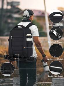 Ba lô máy ảnh chuyên nghiệp chống thấm nước, chống trộm, dung tích lớn, phù hợp với máy ảnh DSLR/Mirrorless, vừa với laptop 14/15.6 inch, kèm theo áo mưa, ba lô du lịch đựng máy ảnh. - Nhiều màu - Xem 2