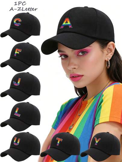 1pc Embroidered 26 Letters Baseball Cap, Classic Casual Retro Style, Adjustable Size, Lightweight Sun Protection, Versatile Vintage Dad Hat, Suitable For Outdoor Sports, Daily Wear, Gatherings And Vacations, Music Festival Wedding Day, Perfect Gift For Family And Friends