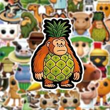 55pcs Italian Style Brain Teaser Stickers, TungTungTungTungTung Sahur Stickers, Creative Funny Abstract Stickers Inspired By "Classic Of Mountains And Seas", Meaning Unclear - 55pcs - View 5