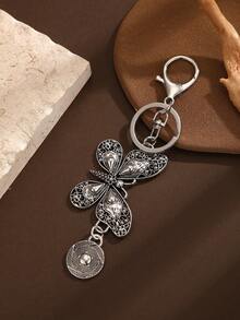 New Arrival Bag Charm & Car Keychain, Metal Material With Creative Turquoise Inlay, Thermal Print Zinc Alloy, Suitable For All Seasons - Silver - View 3