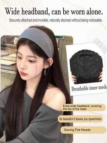 合成长直发半头假发，带发带，蓬松自然金色假发，带发带 - 彩色 - 查看 6