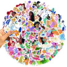 Disney 50张迪士尼公主混合防水涂鸦贴纸，适用于手机、电脑、行李箱、吉他、笔记本、卡通贴纸 - 1 Set - 查看 8