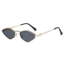 2025 European And American Cross-Border  Sunglasses, Personalized Street Style Small Frame Diamond-Shaped Women's Sunglasses, UV Protection, Direct - Gold Frame With Black and Gray Trim - View 2