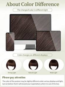 DNE HAIR 100% Human Hair Clip-On Bangs #2 Dark Brown, Natural Looking Hairpiece With Hairline For Women & Girls, Daily Wear - S2 - View 11