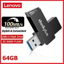 Lenovo MU241 USB 3.0 metall-USB-minne, roterbart USB-minne, 32 GB/64 GB/128 GB/256 GB hög hastighet, metallstruktur, lämplig för bärbara datorer, stationära datorer, ljud, TV och andra USB 3.0-stödda enheter - Visa 8