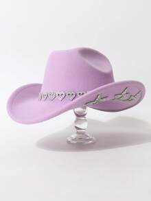 1pc Luxury Rhinestone Star Western Cowboy Hat, Bridal Wedding Photo Shoot Party Fashion Headwear - Multicolor - View 14