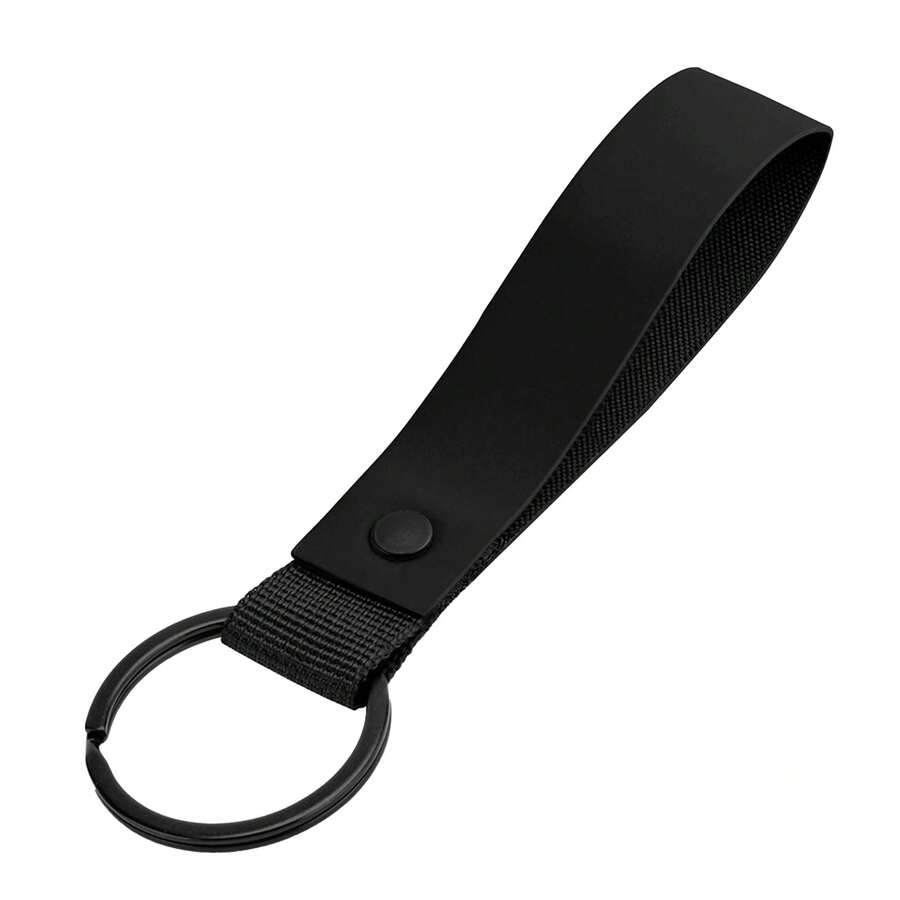 Bagbase Matte PU Coating Keyring (Black) - 100% Polyester - (BC6960) - Black - View 1