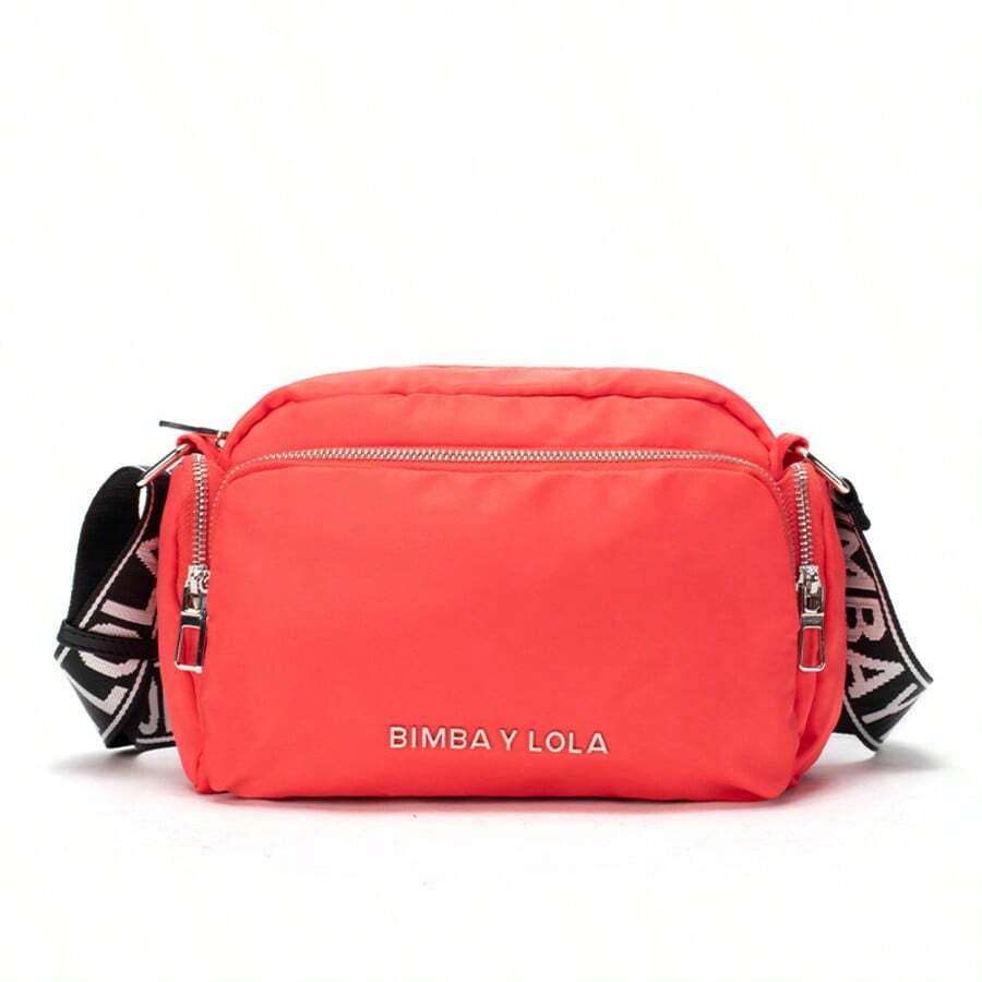 LOLA Women's Shoulder Bag, BIMBA Shoulder Bag, Mother-Daughter Bag, Small Square Bag, Waterproof Women's Bag With Zipper. - 銀標大紅黑帶白字 - 查看 1