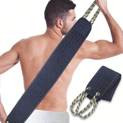 1/2pcs Double-Sided Back Scrubber, Exfoliating Shower Scrub Towel With Handle, Suitable For Showering, Body Exfoliation Bath Tool, Deep Cleanses Your Body, Skincare For Men And Women