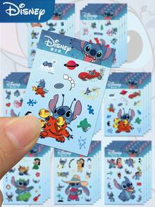 Disney 8入組迪士尼卡通史迪奇DIY拼圖貼紙，趣味酷炫塗鴉貼紙，適用筆電、行李箱、電腦、滑板、筆記本、手機殼，禮物與學校用品 - A - 查看 6