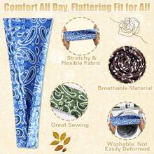 6pcs Women Headbands, Elastic Headbands Non-Slip For Yoga Exercise, Paisley Bohemian Pattern, Polyester - Multicolor - View 4