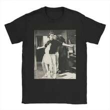 Men T-Shirts Friends TV Show Joey Tribbiani Chandler Bing Cotton Tee Shirt Short Sleeve T Shirts Round Neck Tops Gift Idea - 黑色 - 查看 1