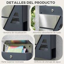 HOMCOM Buzones - Gris Oscuro - Ver 7