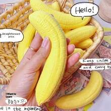 香蕉造型慢回弹软胶玩具，缓解压力，手工硅胶材质，触感柔软，是青少年和成人的理想礼物。 - 彩色 - 查看 5