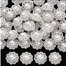 50 pezzi Perline con fondo piatto in strass bianco da 13mm, accessori per capelli fai-da-te con fiocco, materiali eleganti per la creazione di gioielli con perline - Diamante bianco a doppio strato - Visualizzare 1