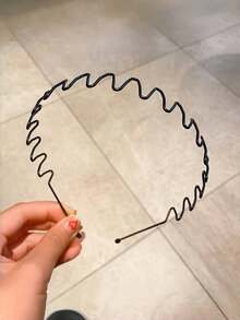 1-5pcs Minimalist Metal Wavy Hair Hoop, Facial Cleansing Headband, Wavy Hair Clip, Unisex Hair Accessory, Suitable For Men And Women - Wave Headband - View 4