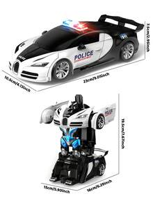 1pc 2.4GHz Remote Control Transforming Car Robot With Lights, 360° Rotating One-Key Transformation Car Toy Gift, Transforming Car Toy For Kids, Suitable For Boys And Girls Aged 3-10, Great Birthday/Christmas Gift For 4-12 Year Olds - Multicolor - View 4