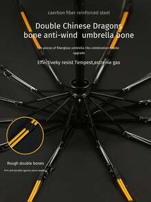 Automatic Folding Large High-Quality Umbrella Rainproof And Windproof Strong Umbrella Family Entertainment Outdoor Rainproof And Sunscreen Dual-Use Parasol - Multicolor - View 4