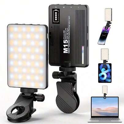 Đèn LED selfie hai màu lạnh và ấm, 1 chiếc, đèn sạc điện thoại với 3 chế độ chiếu sáng, đèn kẹp điện thoại, đèn mini cầm tay, thích hợp cho trang điểm, phát trực tiếp, hội nghị video, đèn hỗ trợ điện thoại/máy ảnh sạc được, quà tặng Ngày Quốc tế Phụ nữ