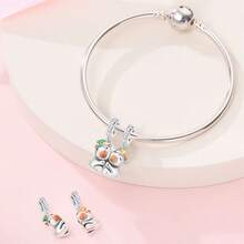 A Silver Plated Couple Series - Detachable Magnetic Cat Capybara Pendant Suitable For 3mm Bracelet Bracelet DIY Pendant, Ladies' Fashion Jewelry Holiday Birthday Gift - Multicolor - View 5