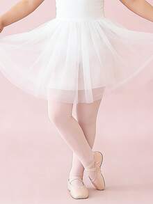 4pcs Girls' Dance Tights, Solid Color Versatile Velvet Material Soft & Slim Fit Leggings, Suitable For Girls Dance Practice - Baby Pink - View 4