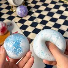 Creative Handmade Ice Crush Squishy Ball, Slow Rebound Stress Relief Toy, Shapeable Star Slushie Noise Ball For Decompression - Đỏ - Xem 3