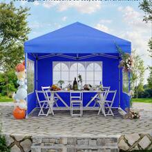 Carpa Plegable Ajustable 3m x 6m con 6 Laterales – Gazebo Impermeable para Fiestas con 3 Alturas – Kit Completo: Bolsas de Peso, Estacas, Cuerdas y Bolsa con Ruedas – Ideal para Camping, Bodas y Event - azul - Ver 6