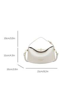 2026新款饺子造型女士手提包，办公托特包 - 米色 - 查看 4