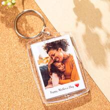 1/3/5pcs Custom Photo And Text Keychain, Personalized Acrylic Keychain, Custom Couple Keychain, Photo Key Ring, Valentine's Day, Birthday's Gift - Multicolor - View 9