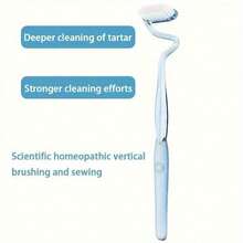 S-Shaped Vertical Toothbrush For Adult Men And Women With Irregular Soft Bristle, Tongue Coating, Deep Cleaning And Massage Of Gums Between Teeth - Green - View 8