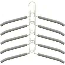 5-Tier Clothes Hanger Maximizes Your Closet Space! Multi-Functional Wardrobe Organizer, 5-Layer Metal Sponge Detachable Premium Magic Non-Slip Versatile Storage Hanging Rack - Multicolor - View 12