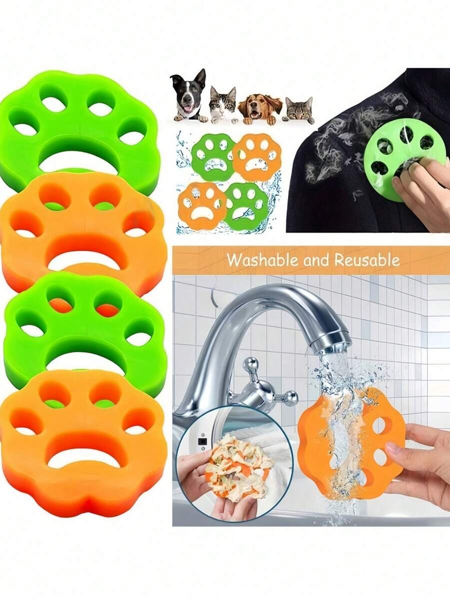 Hojas reutilizables de silicona para eliminar el cabello, de un solo tamaño, fácil de eliminar el pelo de las mascotas y el polvo de la ropa, accesorio ideal para lavadora, también apto para la limpieza de la secadora