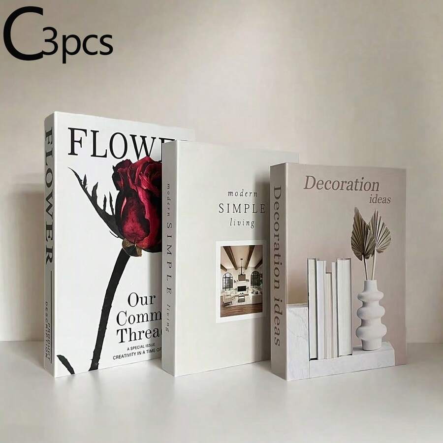 3/4册仿古书装饰摆件，豪华装饰书，客厅装饰，家居装饰，咖啡桌摆件，现代时尚装饰书，可堆叠展示书，酒店装饰，礼品