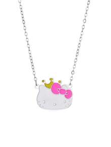 Sanrio 1件Hello Kitty可爱猫咪吊坠项链，不锈钢材质，镀18k金，送给女性女朋友的礼物 - Kitty Cat 2 - 查看 12