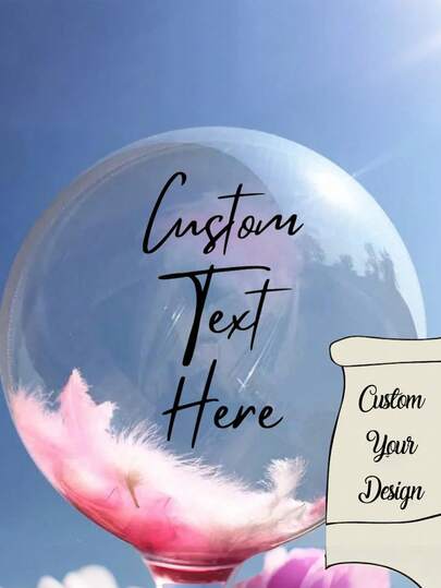 1pc - Customizable Name Transparent Balloon, Personalized Birthday Balloon, Custom Balloon Design, Personalized Name Sticker Label And Transparent Balloon, Large Transparent Elastic Ball, Transparent Elastic Bursting Balloon Suitable For Wedding, Celebration And Holidays
