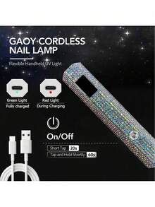 FollowBreak 1 đèn LED cầm tay có màn hình, sạc USB, đèn sấy móng tay di động dùng cho sơn gel, thích hợp cho việc tự làm móng tại nhà. - Nhiều màu - Xem 3