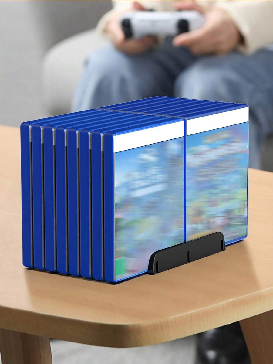 16-Slot High Capacity Game Disc Storage Holder Stand, Suitable Switch Game CDs, 1pc Black - View 1