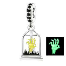 1 buah Liontin Sangkar Burung Bercahaya dalam Gelap dari Perak Sterling 925, Perhiasan DIY Manik-manik Misterius Unisex, Hadiah - Perak - View 6
