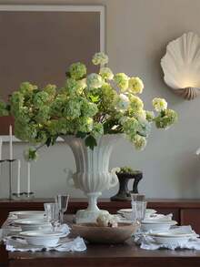 1朵仿真绿色木质绣球花，带叶子，逼真长茎，适合家居装饰、卧室、客厅、桌面、花瓶、房间、办公室、婚礼、户外花园、庭院、派对、礼品、玫瑰 - 彩色 - 查看 3