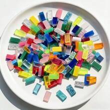 100pcs/Set High Quality Mixed Color PVC Sheets, DIY Mixed Color Rectangular Craft Supplies, Colorful Acrylic Candle Holders & Home Decor, Mosaic Tile Kit, Creative DIY Materials, Limited Time Offer, DIY Craft Supplies - 100 Pieces Of Long Strip - View 2