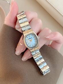 1pc Women's Gold Square Quartz Watch With Roman Numeral Dial, Suitable For Daily Wear, Birthday, Graduation Gift, Party - Vàng - Xem 3