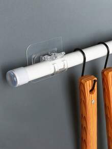 4件套透明窗帘杆挂钩，窗帘杆夹，免钻孔粘钩，可伸缩伸缩杆窗帘夹 - 無色 - 查看 6