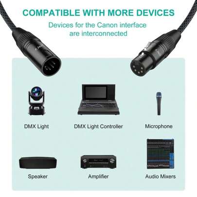 J&Amp;D 5-Pin XLR DMX Cable, Male To Female, DMX512 Stage Light Cable, Blue, 5 Feet (15 M)