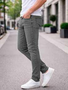 Shendy Vendy Men's Slim Fit Jeans, Slim Fit Style For Men - Dark Grey - View 3